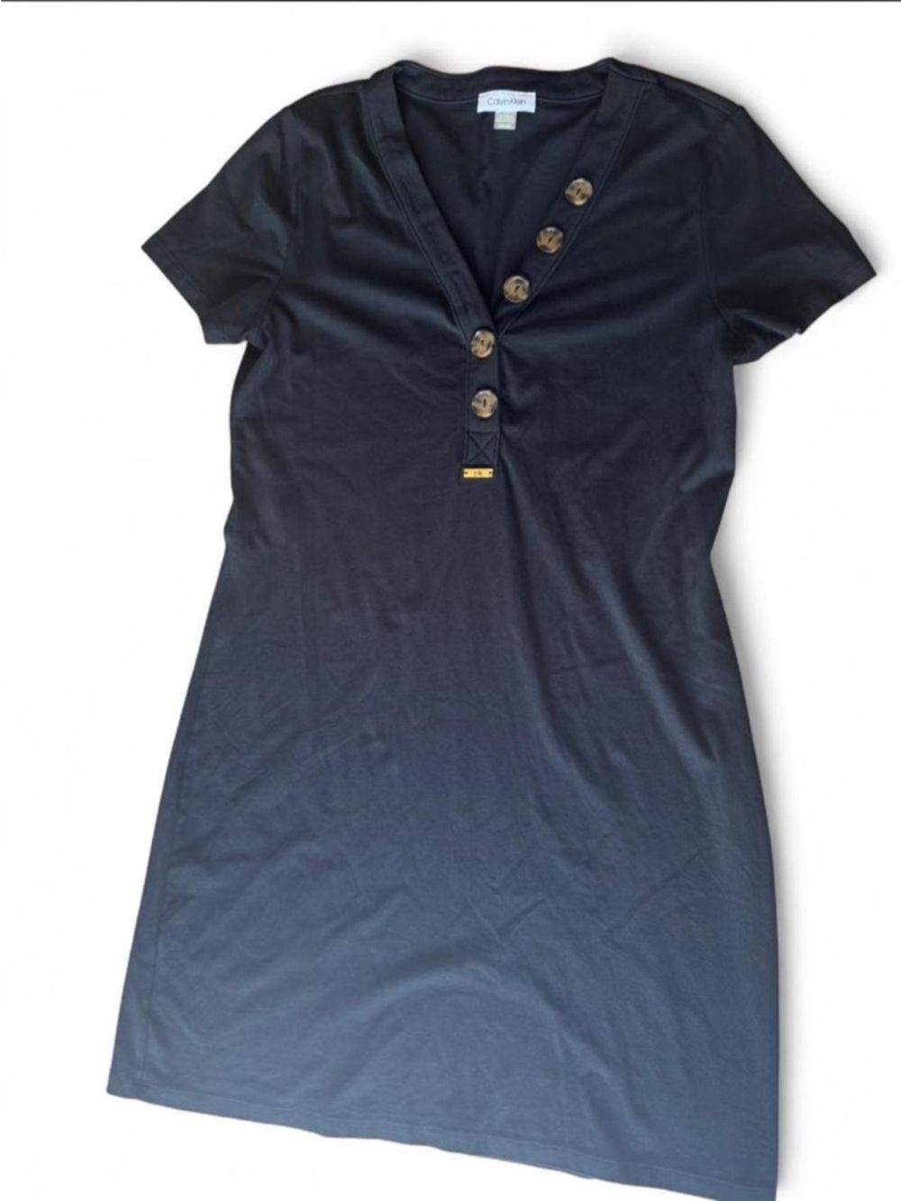 Calvin Klein Black Dress with Gold CK Plaque